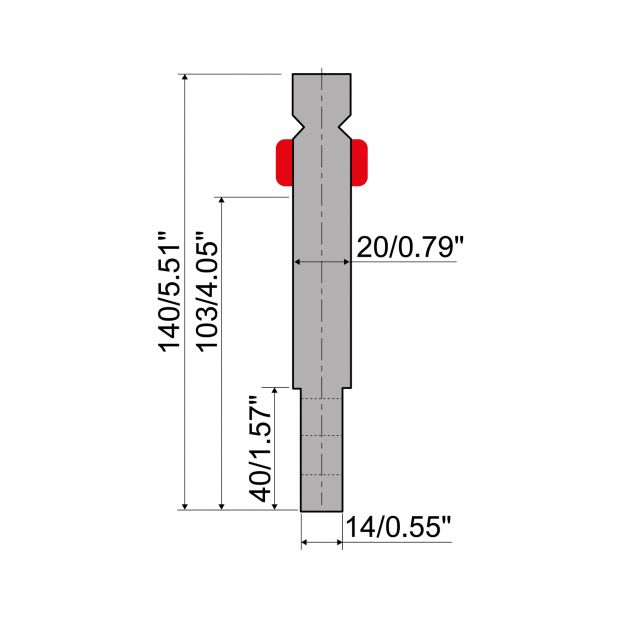 "Hemming tools R2 type with Working height=103mm, Material=C45, Max. load=800kN/m. To use with E30.20, C13.08-